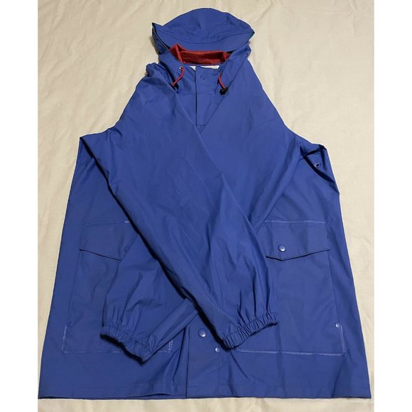 *SOLD* Vintage Style Vented Columbia Rain Jacket Blue Coat - Mens S/M - Picture 3 of 9